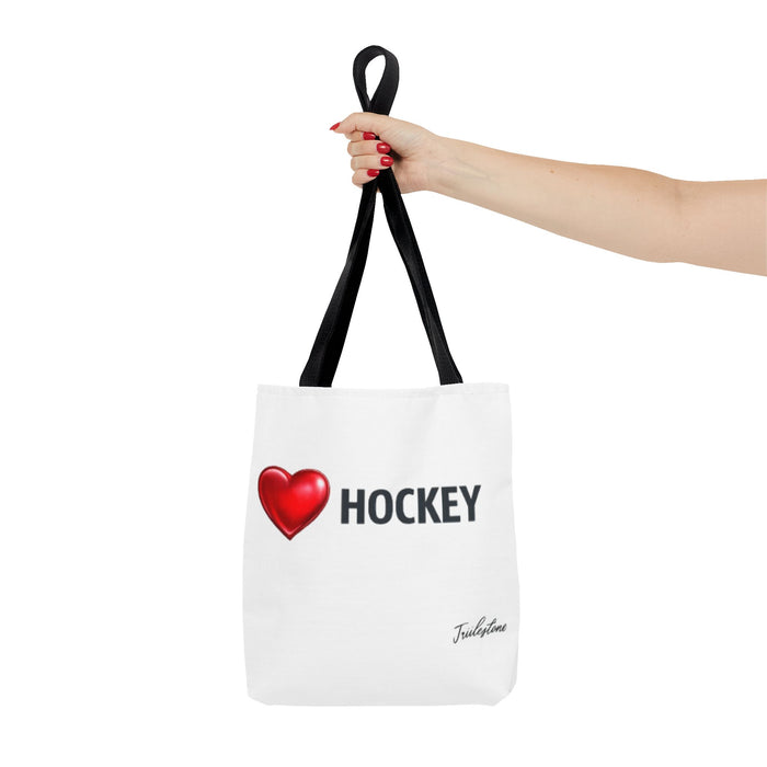Love Hockey Tote Bag – Heart Emoji Hockey Fan Tote