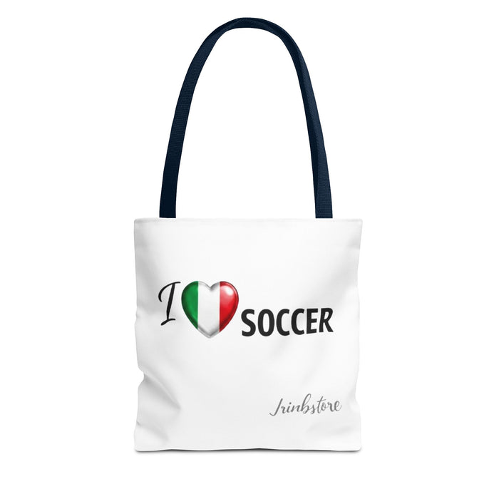 I heart Soccer Tote Bag — Italian Flag Heart Soccer Lover Gift