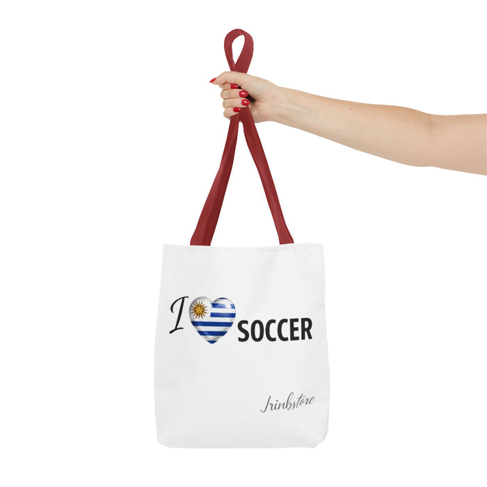 I Love Soccer Uruguay Flag Tote Bag — Soccer Fan Gift, Uruguay Football Supporter Tote
