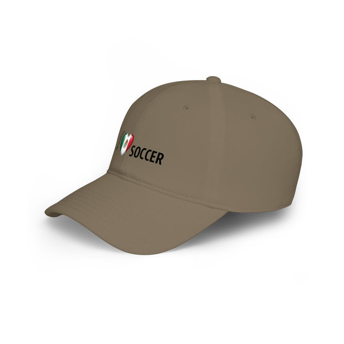 Mexican Flag Heart 'I Love Soccer' Baseball Cap