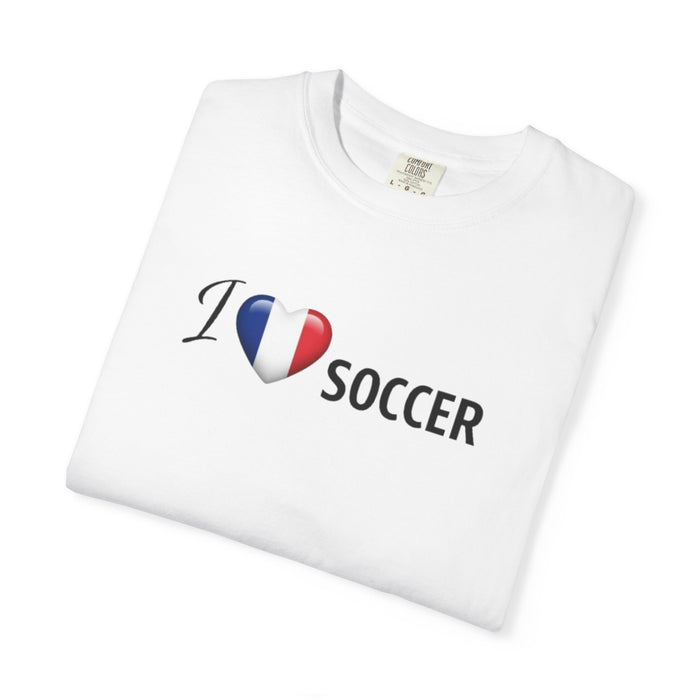 I Heart Soccer T-Shirt — French Flag Heart Soccer Tee