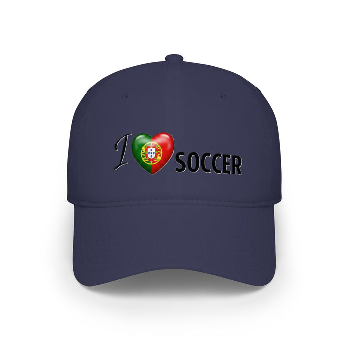 Portugal Flag Heart 'I Love Soccer' Baseball Cap
