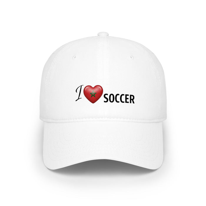 Morocco Flag Heart 'I Love Soccer' Baseball Cap