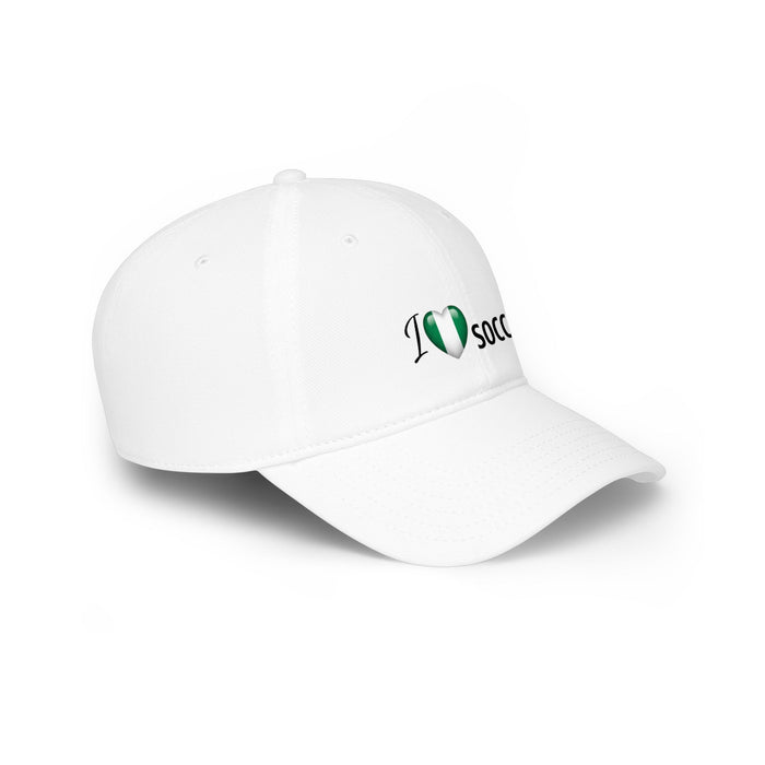 Nigeria Flag Heart 'I Love Soccer' Baseball Cap
