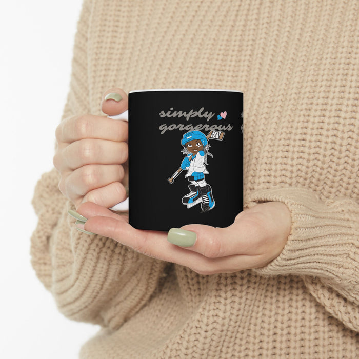 Simply Gorgeous Hockey Girl Ceramic Mug – Cute Female Hockey Player Coffee Cup (11oz/15oz)