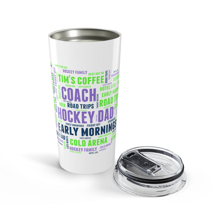 Hockey Dad Word Cloud 20oz Tumbler – Coach, Early Mornings & Road Trips Travel Cup