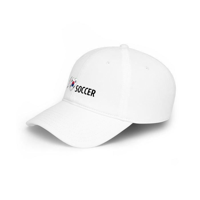 Korean Flag Heart 'I Love Soccer' Baseball Cap