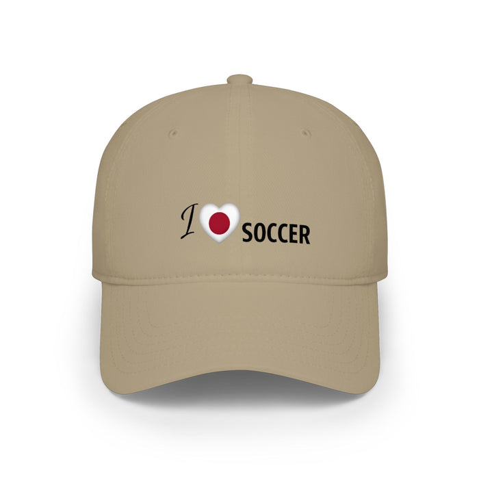 Japan Flag Heart 'I Love Soccer' Baseball Cap