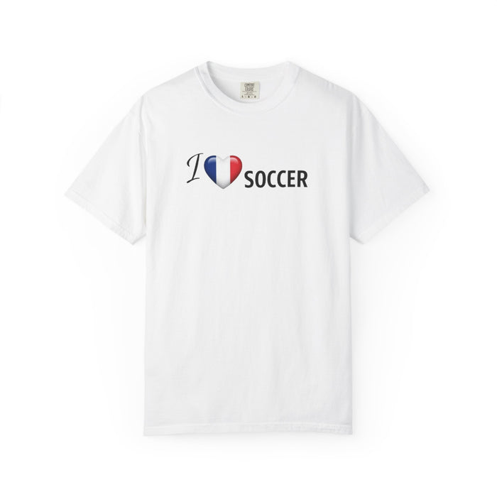 I Heart Soccer T-Shirt — French Flag Heart Soccer Tee