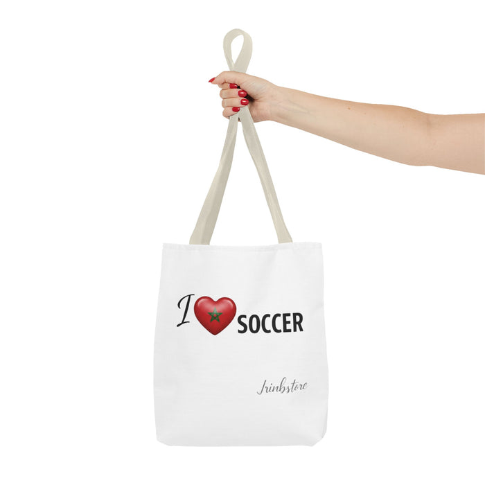 I heart Soccer Tote Bag — Heart Soccer with Morocco flag